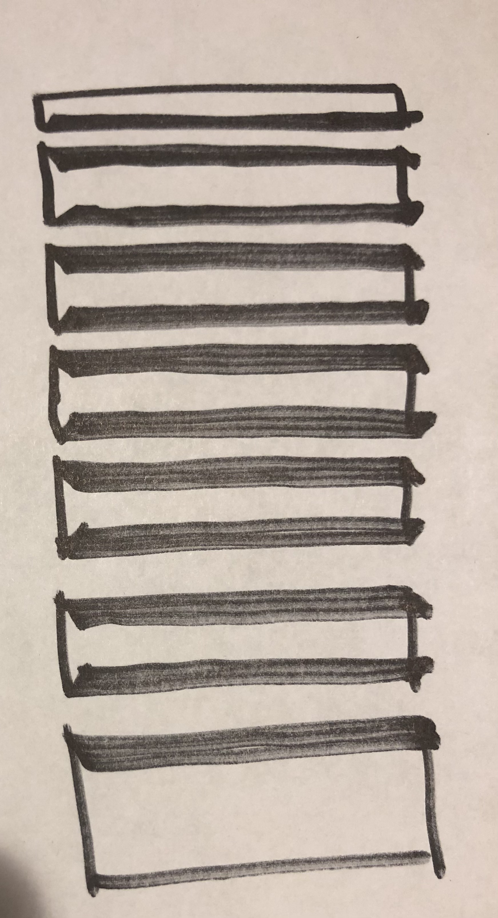 sketch of sewing layout with raw top
